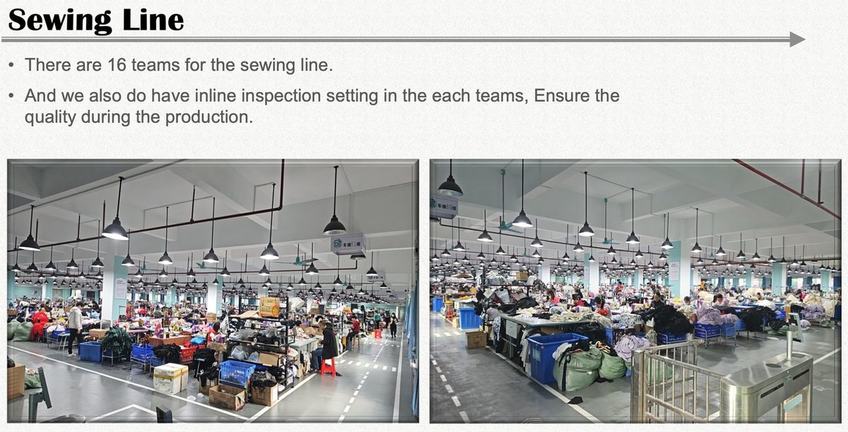 NEWCOM garment factory — sewing