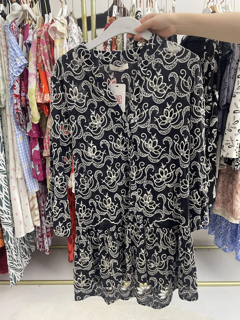 Black Floral Print Short-Sleeve Mini Dress — design reference