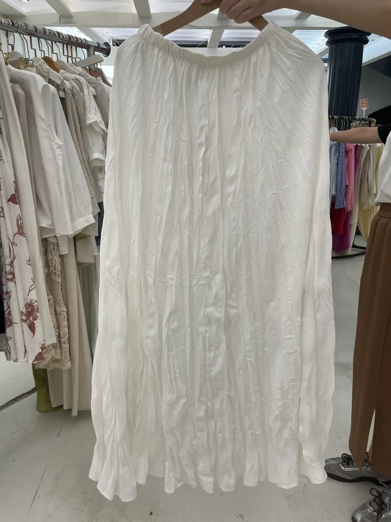 White Textured Sleeveless Midi Dress — Dresses by NEWCOM women's wear manufacturer