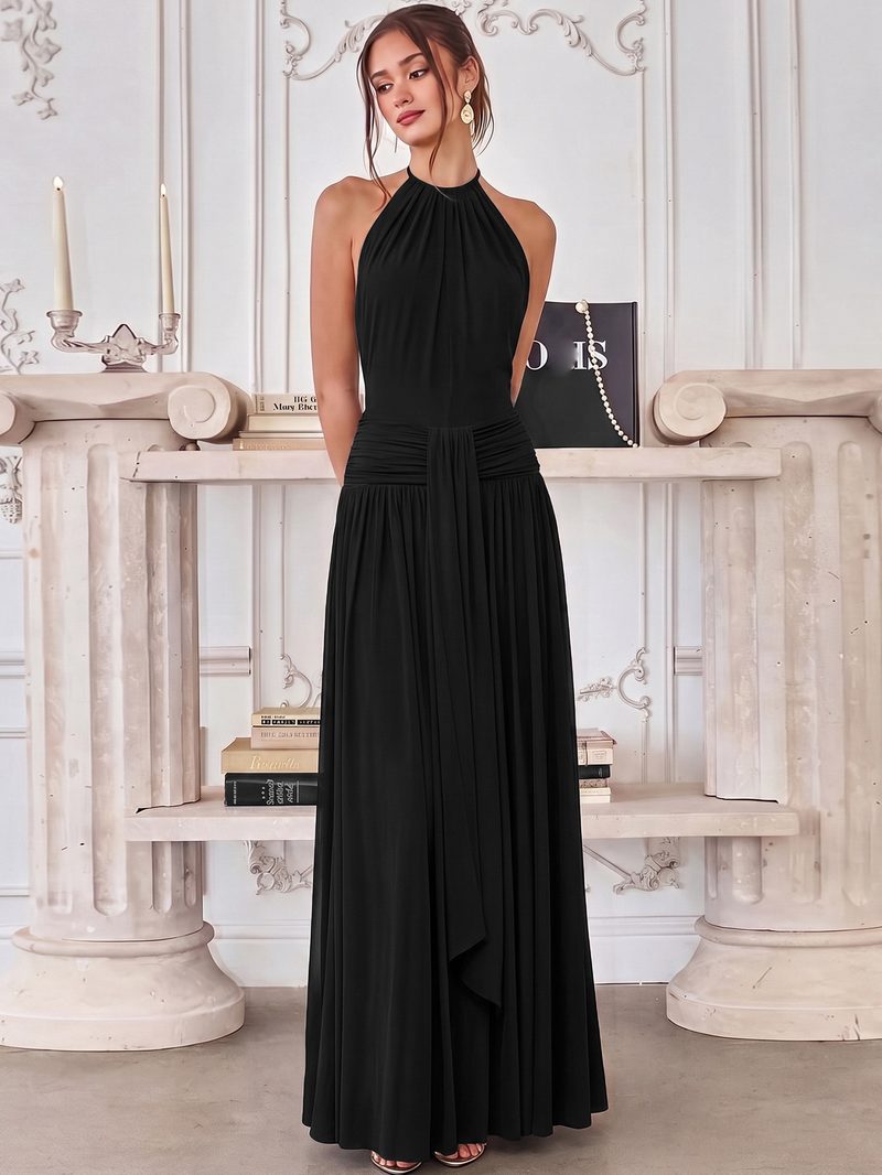 Backless Tie-Strap Waist Dress — Dresses by NEWCOM women's wear manufacturer