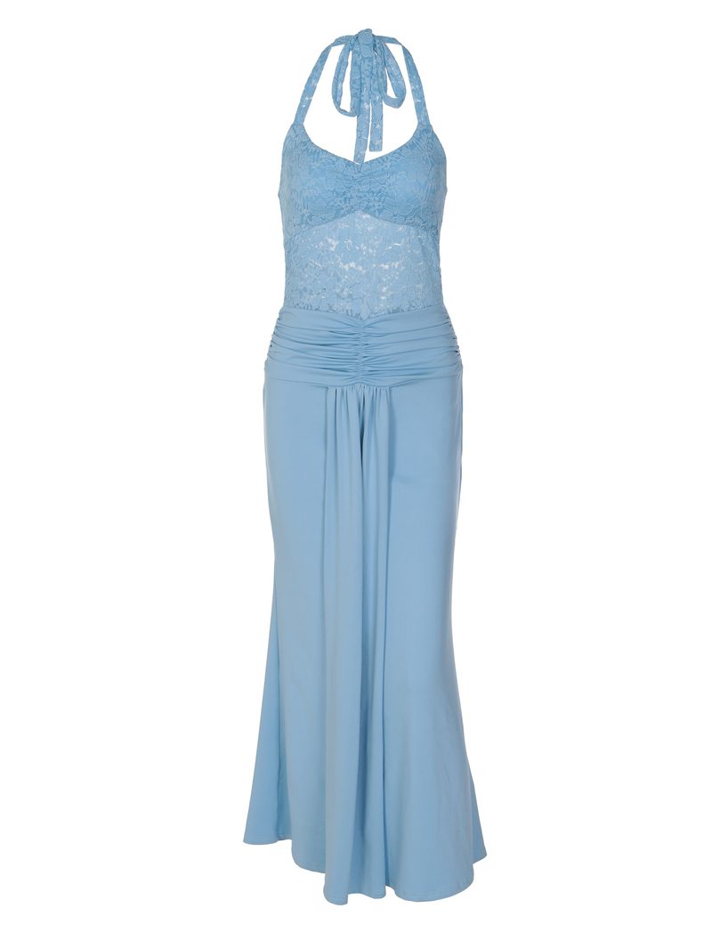 Backless Strapless Slit Tie Maxi — Dresses by NEWCOM women's wear manufacturer