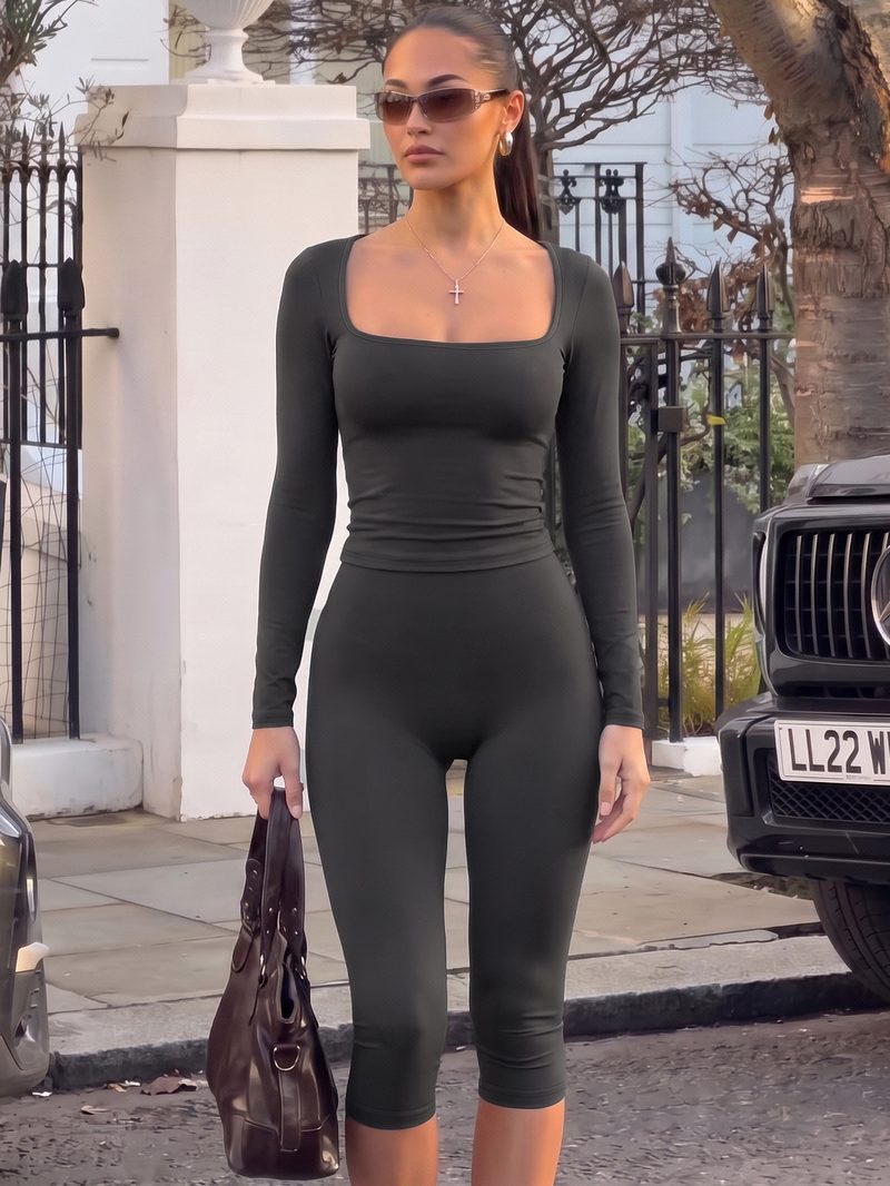 Fitted Activewear Yoga Set — model view