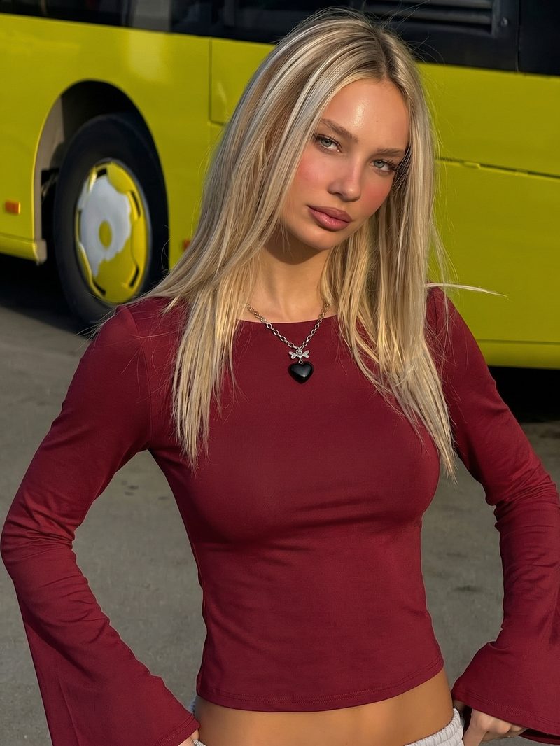 Backless Tie-Waist Fitted Top — model view