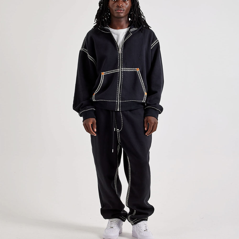Contrast Stitch Streetwear Tracksuit — Sets by NEWCOM women's wear manufacturer