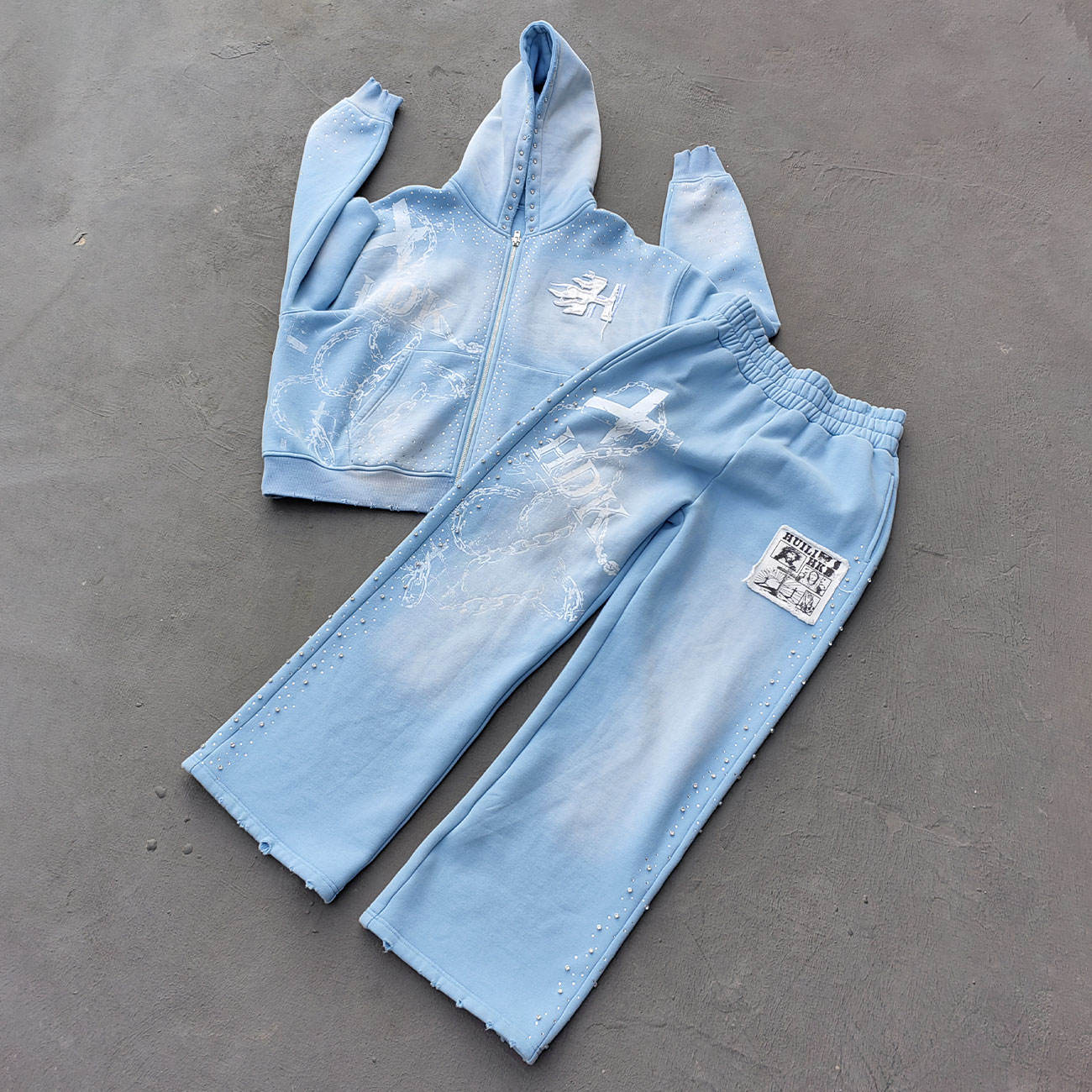 Distressed Wash Heavyweight Two-Piece Set — streetwear by NEWCOM