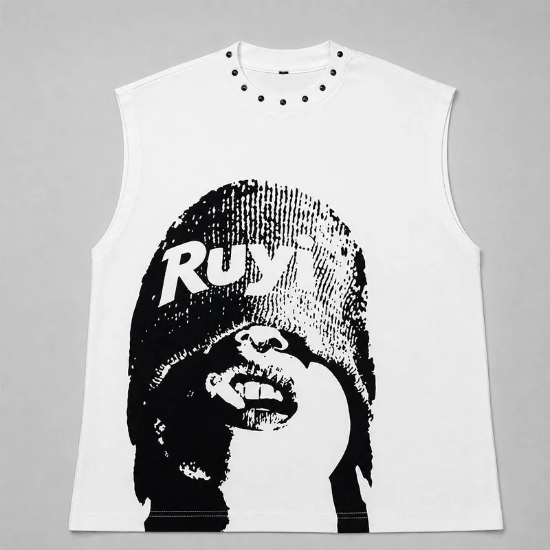 Graphic Printed Sleeveless T-Shirt — T-Shirts by NEWCOM women's wear manufacturer
