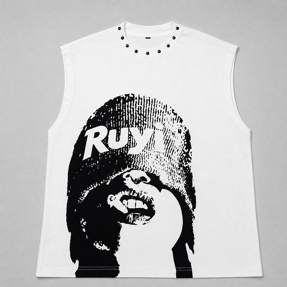 Graphic Printed Sleeveless T-Shirt — streetwear by NEWCOM